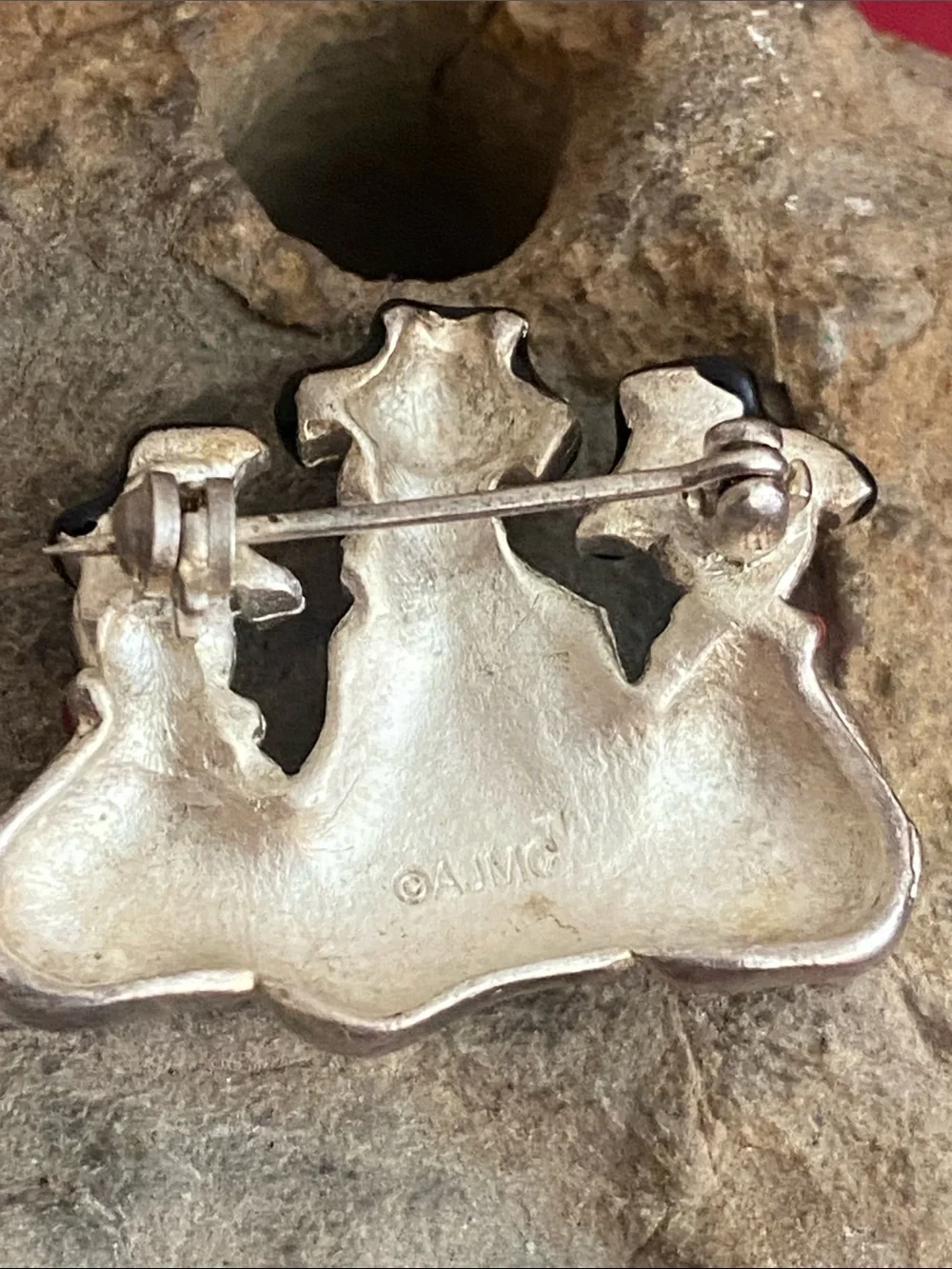 Vintage AJMC Snowman Family Broach